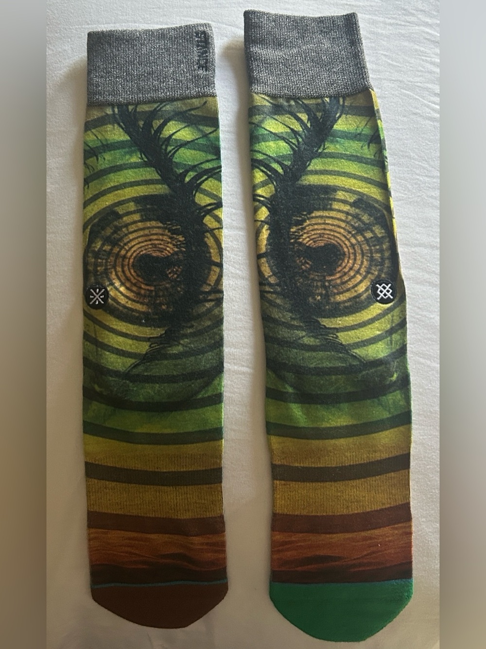 Stance Green Abstract Patterned Socks size L
